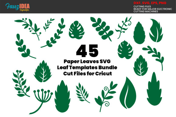 Download 45 Paper Leaves SVG Templates Bundle - Svg templates Collection
