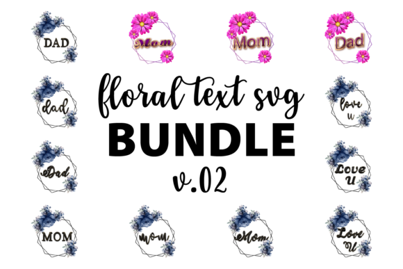 Download Floral Text Craft SVG Bundle - Craft svg bundle Collection