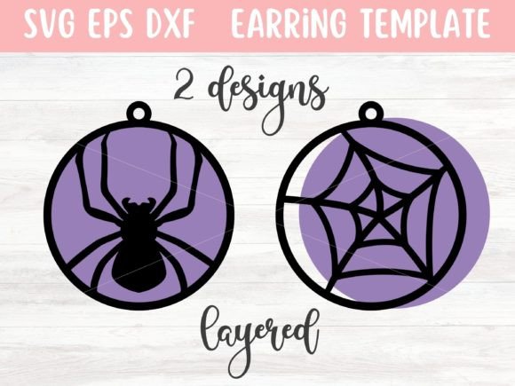 Download Spider &amp; Spiderweb Earring SVG Templates - Svg templates Collection