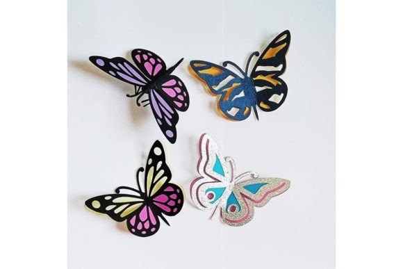Download SVG Templates. 3D BUTTERFLIES. - Svg templates Collection