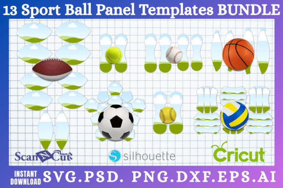 Download 13pc Sport Ball Panel SVG Templates - Svg templates Collection